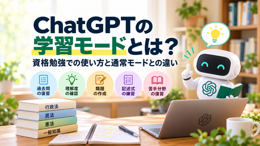 ChatGPTの学習モードとは？資格勉強での使い方と通常モードとの違い